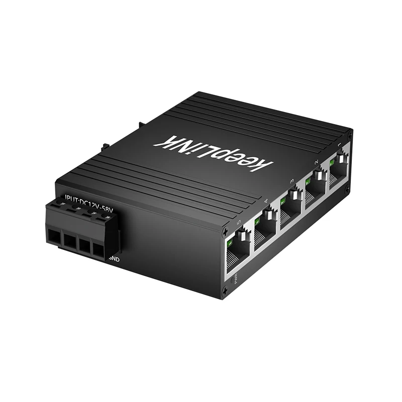 KeepLiNK Industrial 5-Port Gigabit Unmanaged Ethernet Switch 10/100/1000BASE-T IP40 Aluminum