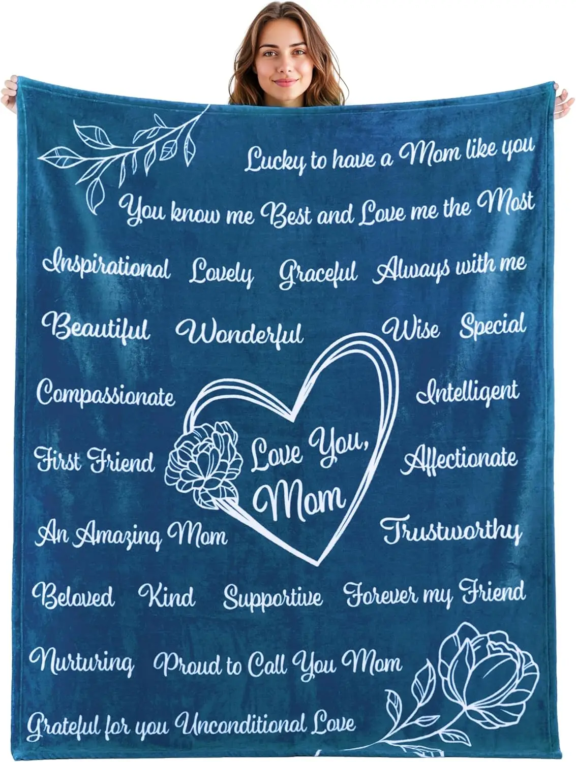 

Mothers Day Blanket Gifts for Mom Soft Flannel Mom Blanket for Wife Grandma Birthday Present for Women from Daughter Son