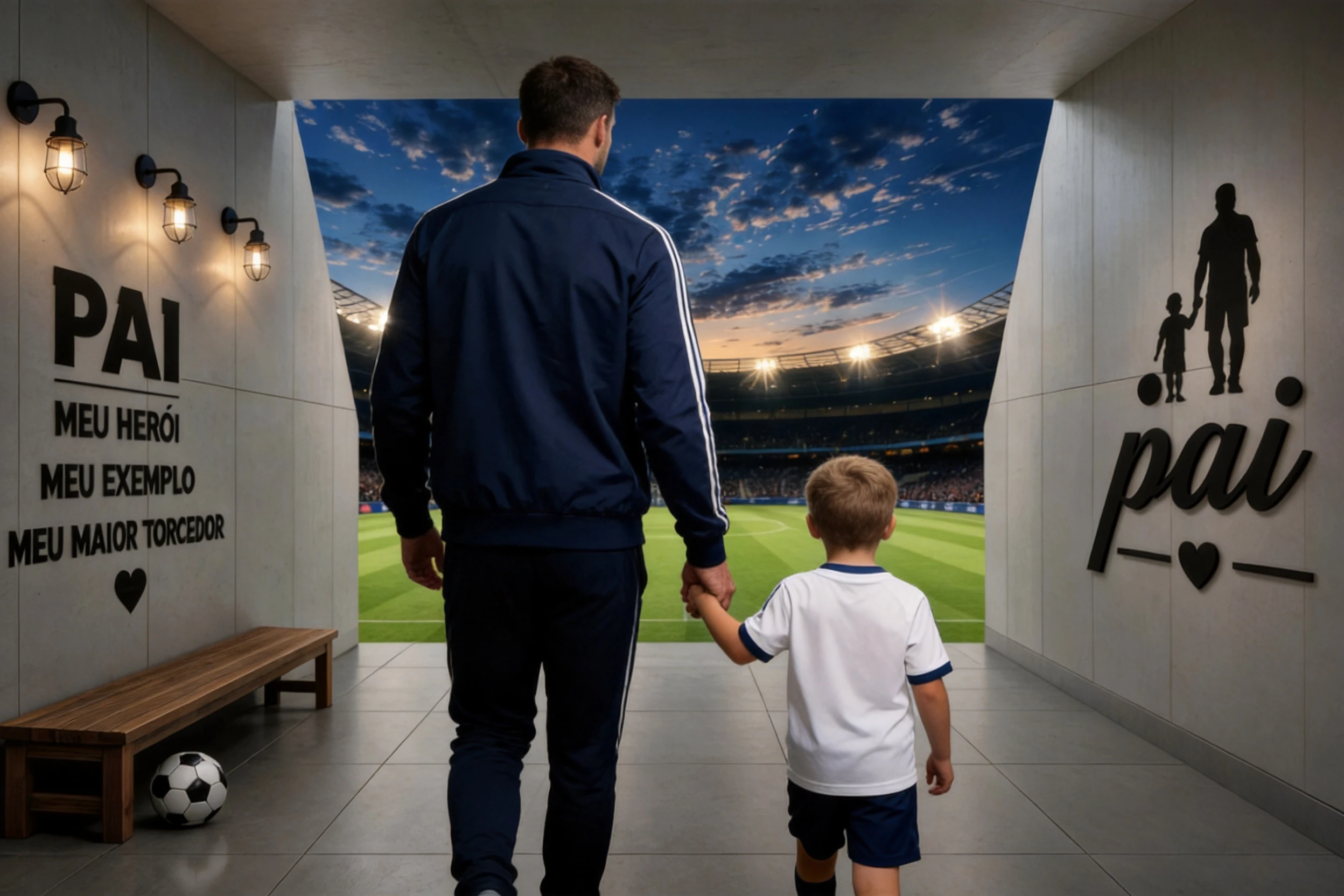 Fathers Day Photography Backdrop Father Hero Soccer Stadium Family Dad Son Happy Birthday Studio Portrait Photo Background