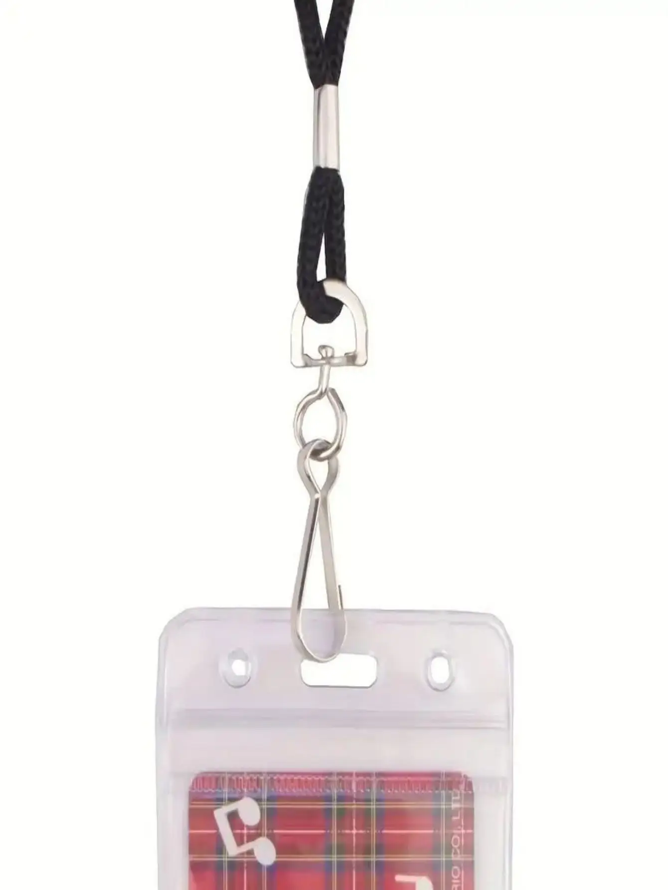 1 Set/10 Sets Vertikales Ausweis-Namensschild-Lanyard, wasserdicht, wiederverschließbarer Reißverschluss, vertikales Ausweis-Schild mit schwarzem Lanyard – Detail 10