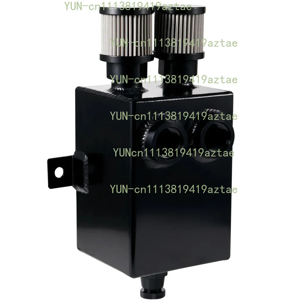 2L Baffled Aluminum Oil Catch Can Universal 12AN Female Port 12AN Filter 10AN Drain Modified Oil Separator Tank
