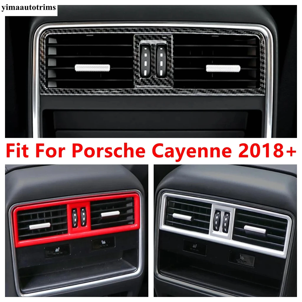 

Car Rear Armrest Box Air Conditioning AC Outlet Vent Frame Cover Trim ABS Interior Accessories For Porsche Cayenne 2018 - 2023