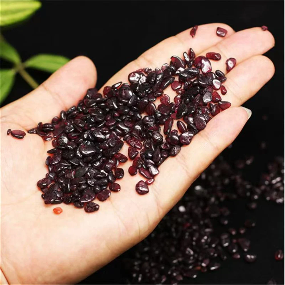 Natural Red Garnet Quartz Crystal Degaussing Stone Chip Gravel Home Room Decoration DIY Aquarium Fish Tank Fengshui