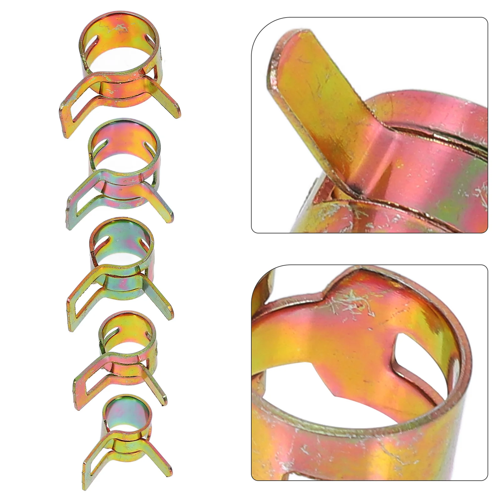 

125Pcs Soft Tube Spring Clamps Set Heavy Duty Oil Hose Hoops Car Fuel Hose Fixing Clamps Tubing Clamp Kit Oil Tubing Hoop