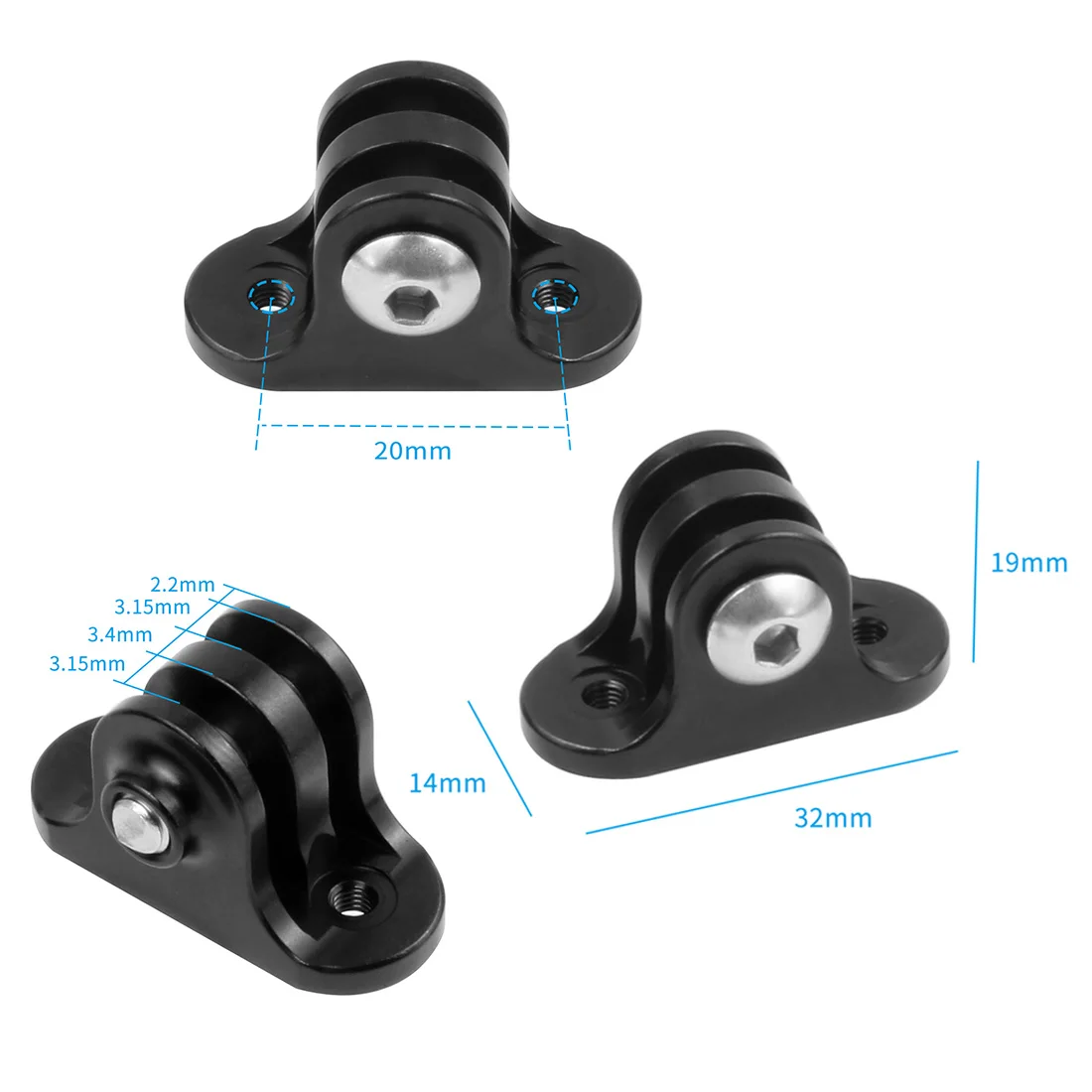 1x Mini Tripod Mount Extension Bike Connector Holder Adapter Fixed Seat Base for GoPro 13 12 11 10 9 DJI Insta360 Action Camera