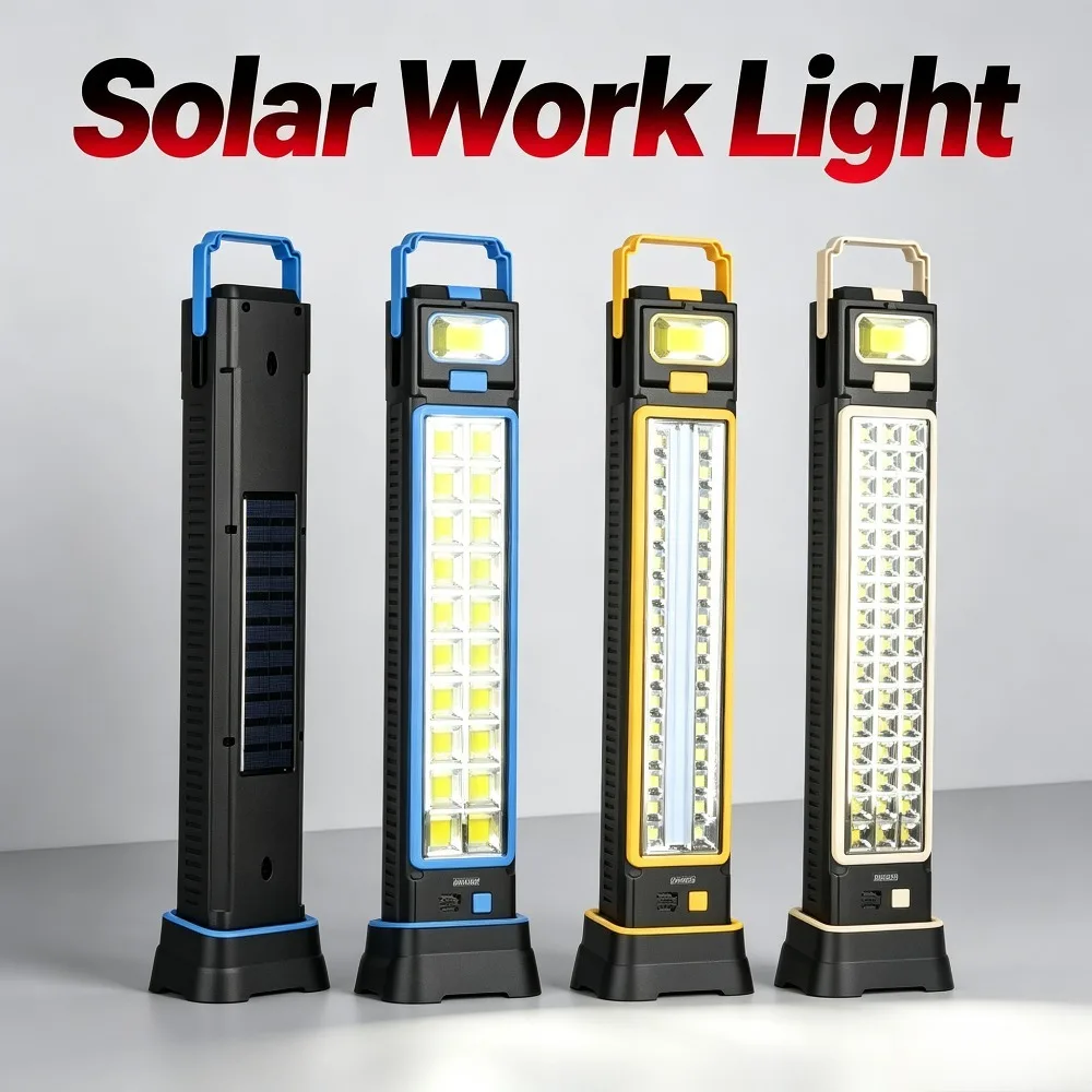 Multifunctional Solar LED Flashlight USB Rechargeable Discharge Torch for Household Camping Tent Emergency Lighting