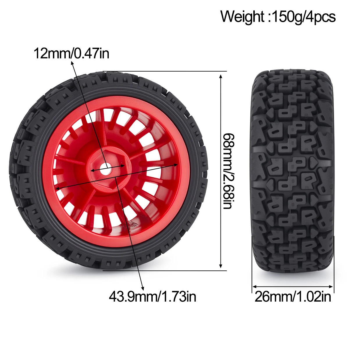 4 Buah Roda Plastik Ban Karet - Wheel Rim Rc ulasan dan harga