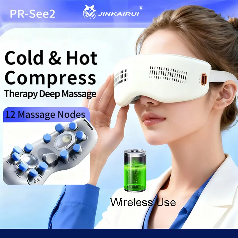 

Eye Massager with Heat and Cold Compression Bluetooth Music Rechargeable Electric Eye Massager for Dry Eyes Dark Circles