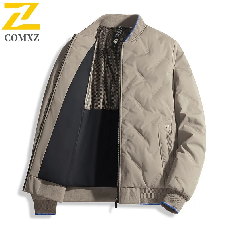 COMXZ Luxurious Men Parker Baseball Collar Outdoor Fishing Lightweight Coat Leisure Daily Style Cold Protection Winter Garment