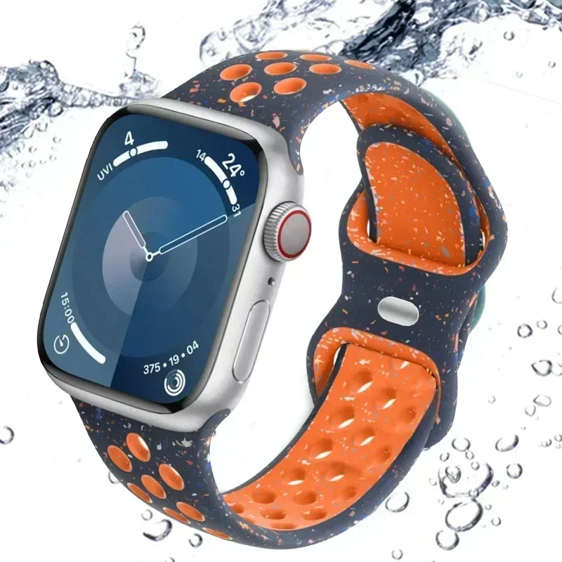 Cinturino orologio in silicone originale per Apple Ultra 2 49MM cinturino sportivo in gomma per Iwatch serie 9 8 7 6 SE 4 3 2 45MM 44MM 42MM 41MM