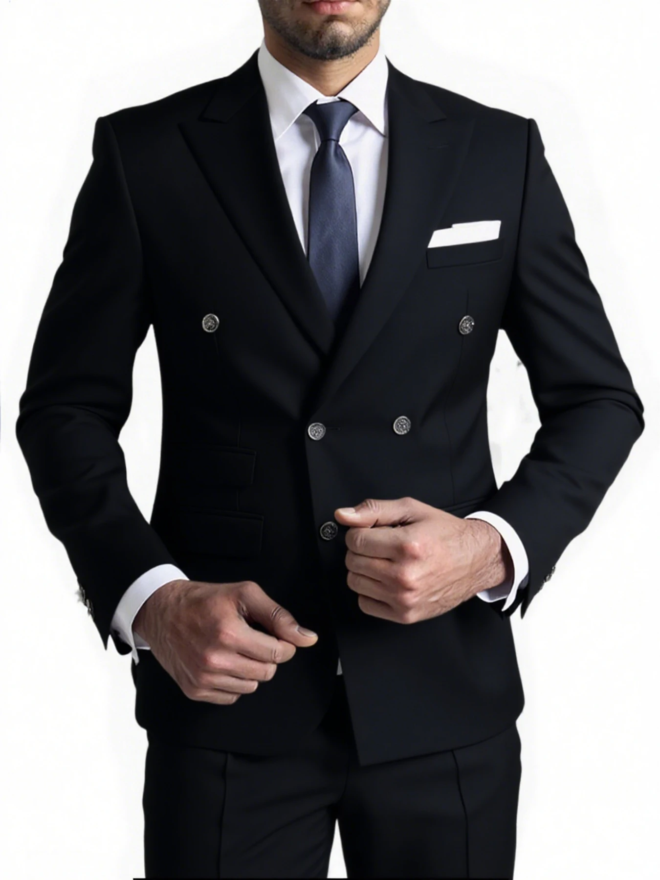 

2pcs Men's Suit Set - Stylish Formal Attire for Wedding Gatherings