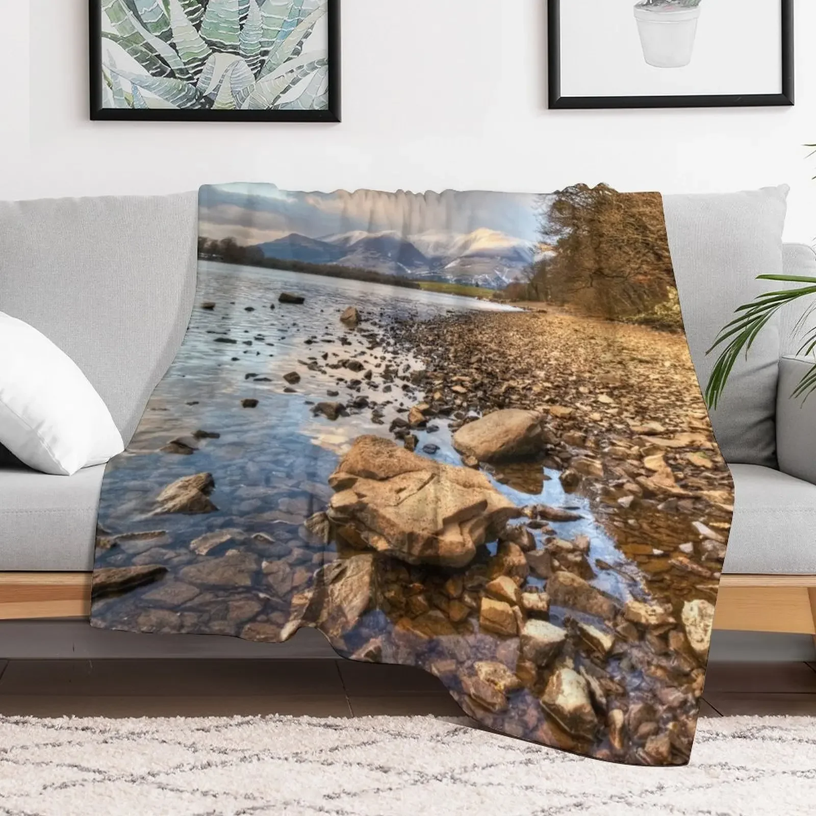 New Skiddaw From Derwentwater Throw Blanket Cute christmas gifts Furrys Heavy Blankets