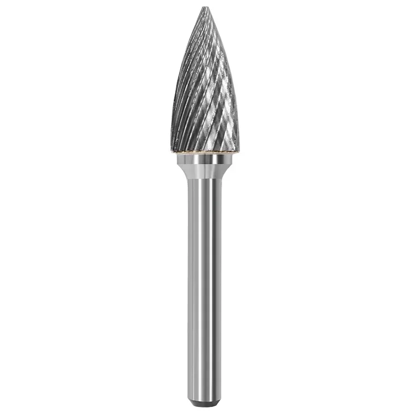 Tungsten Steel Grinding Head Carbide Rotary File Arc Pointed Milling Cutter Metal Grinding Engraving Single And Double Groove G