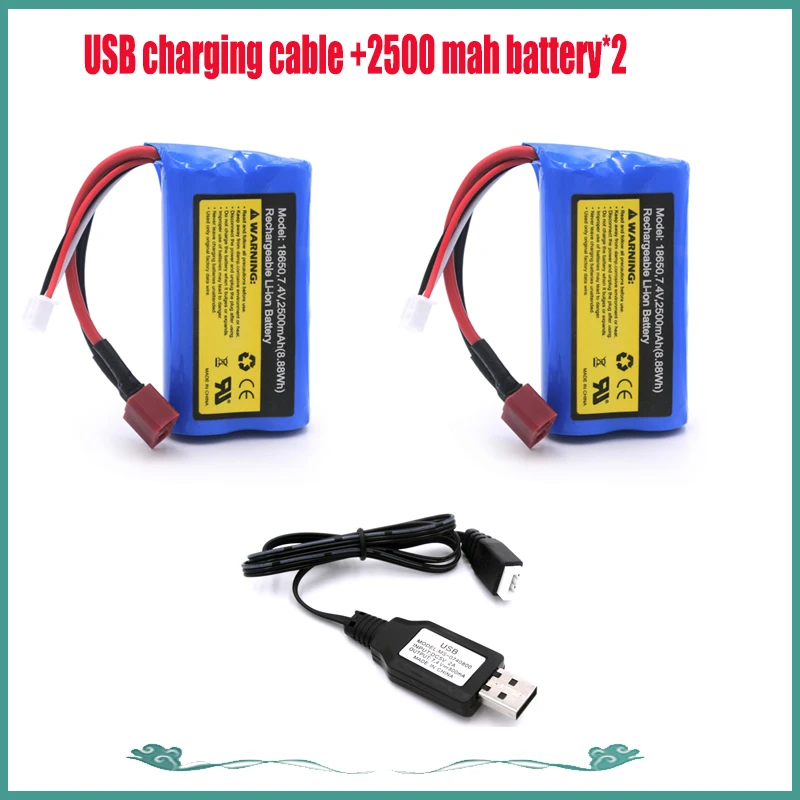 Batería de iones de litio de 7,4 V, 2500mAh para SCY-16101, SCY-16102, SCY-16103, SCY-16201, SCY-16301, Wltoys, piezas de repuesto para camión RC