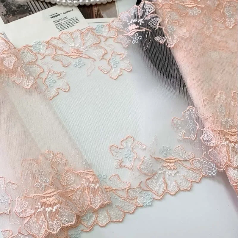 14 Yards Two Tones Emroidered Lace Trimmings Costume Dancing Dress Bra Underwear Beddings Clothes Sewing Fabrics