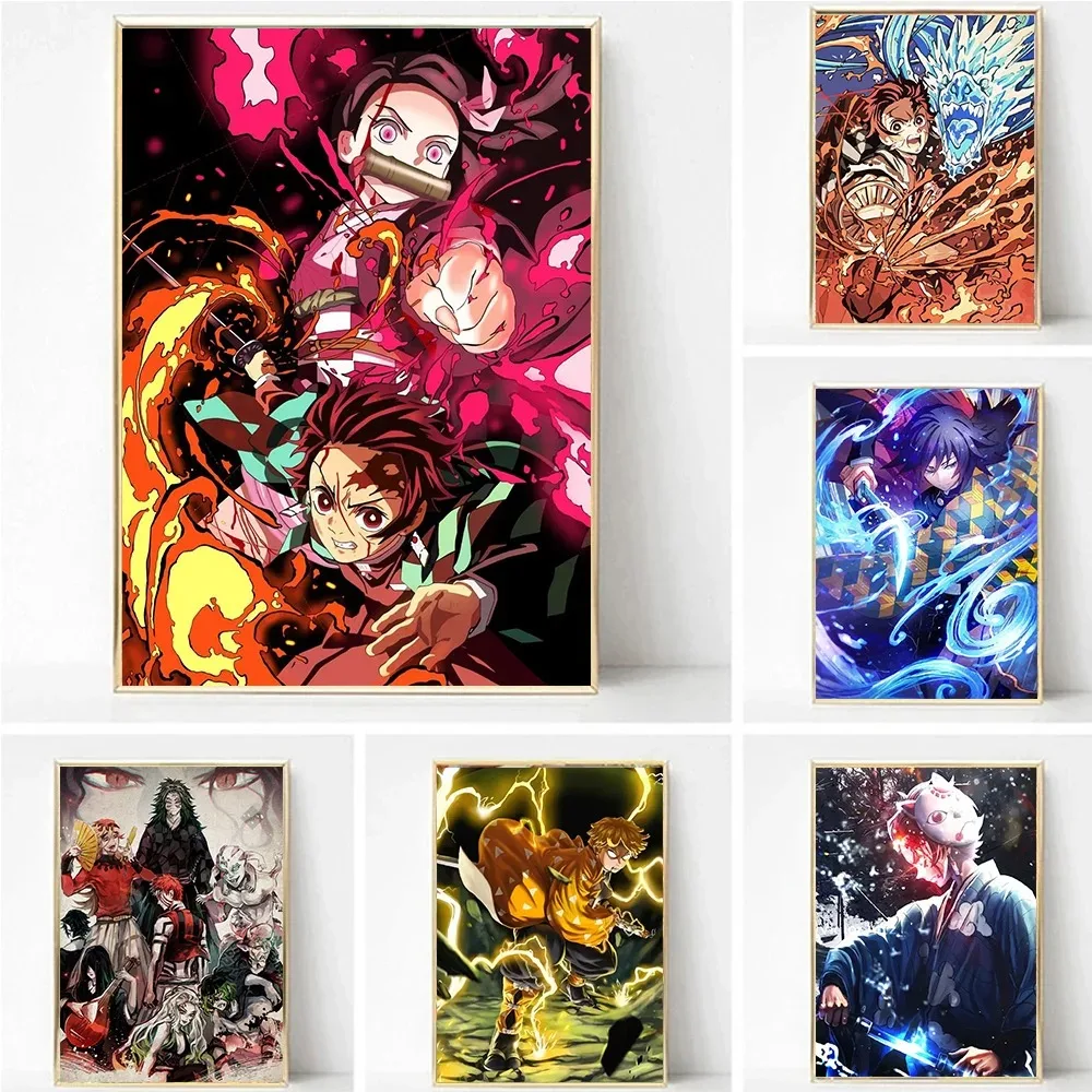 Japan Hot-Blooded Battle Anime Demon Slayer Prints Poster Canvas Painting Modern Wall Art Picture Living Room Bedroom Home Decor