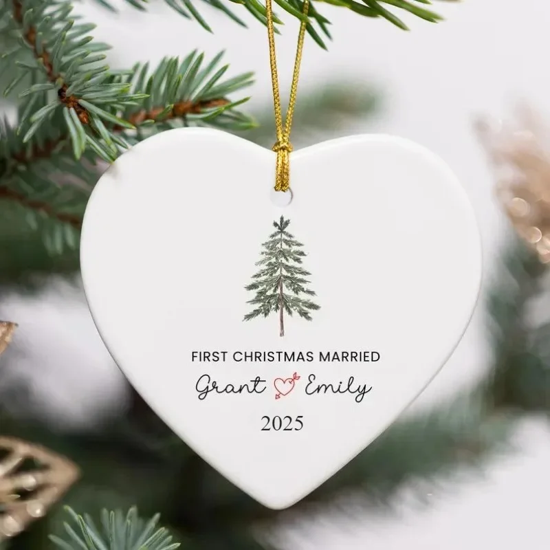 Personalized First Christmas Married Mr Mrs Tree Christmas Ornament Newlywed Christmas Gift Custom Married As Mr Mrs Ornament