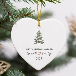 Personalized First Christmas Married Mr Mrs Tree Christmas Ornament Newlywed Christmas Gift Custom Married As Mr Mrs Ornament
