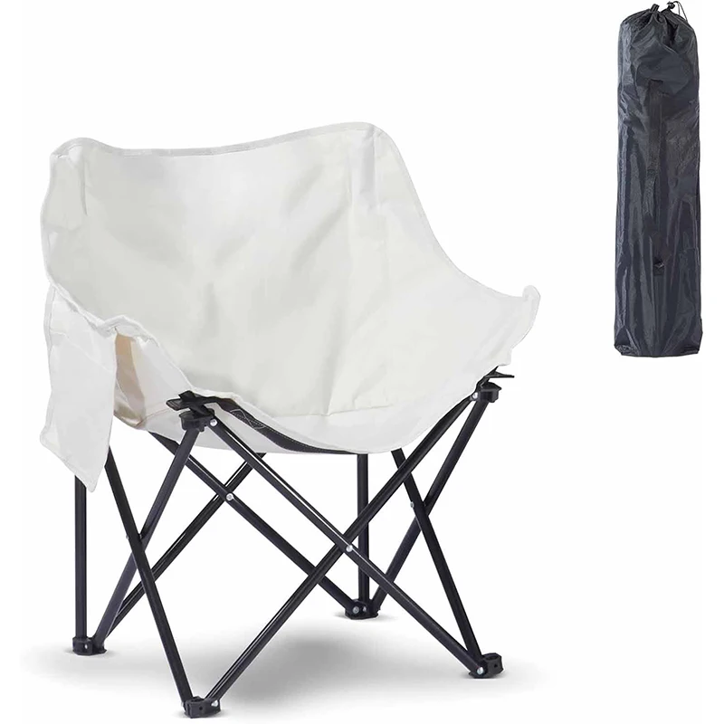 Portable Foldable Camping Chair, Oxford Cloth Outdoor Chair with Side Pocket for Picnic Fishing & Beach image 6