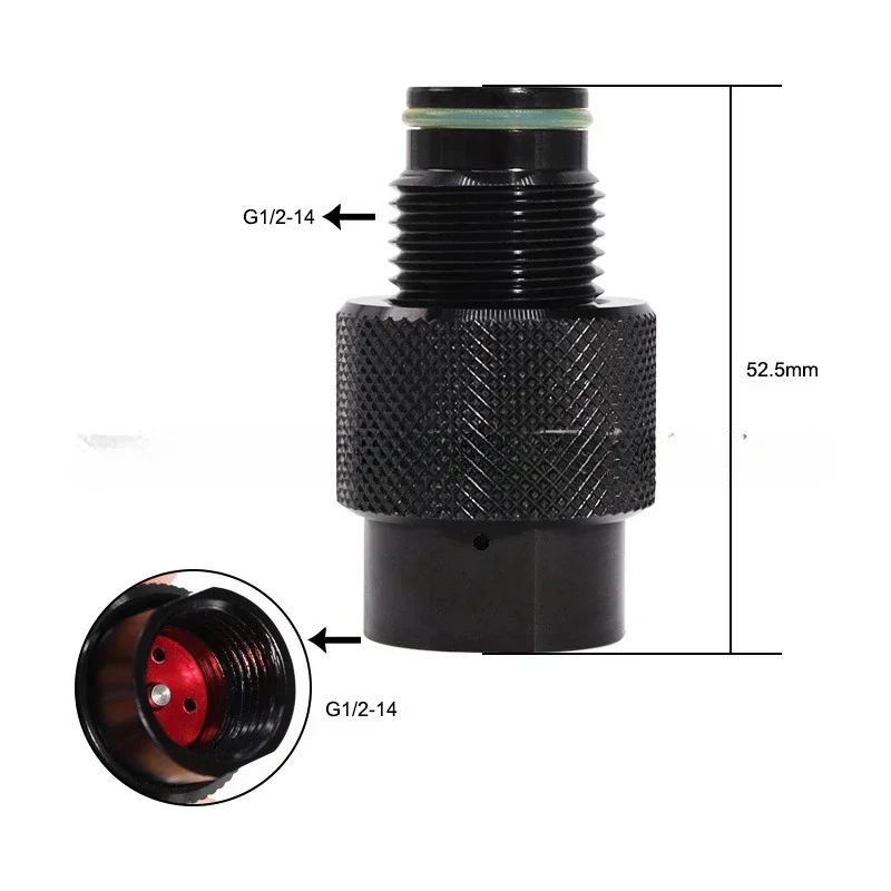 

Black CO2 Adapter G1/2 Threaded Gas Air Regulator On/Off ASA Adapter