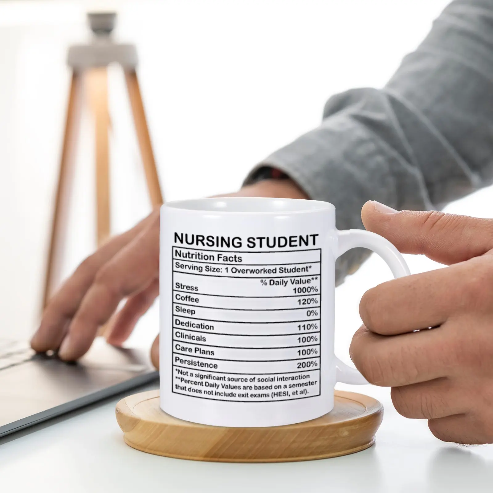 Nurse Nutrition Facts Ceramic Coffee Mug Label Funny Nursing Student Nurses Graduation Profession Appreciation 11oz Mugs