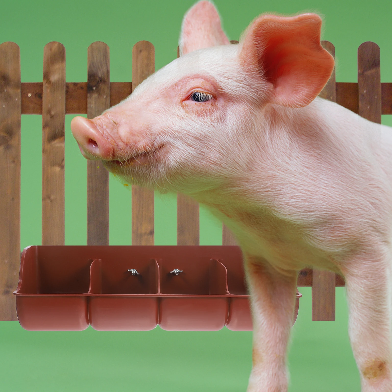 

1pc Feeder Large Capacity Plastic Pig Manger Livestock Wear-Resistant Farm Feeding Supplies Easy Clean Multi Compartment Animal
