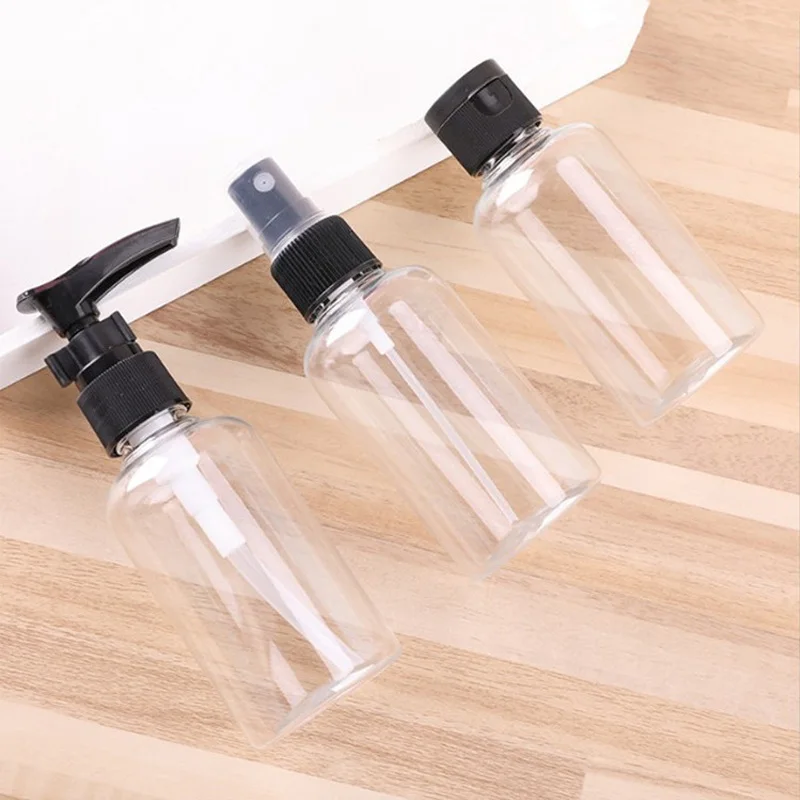 トラベルスプレーボトルセット,ローションクリームボトル,ポンプディスペンサー,黒,トイレタリー,7個