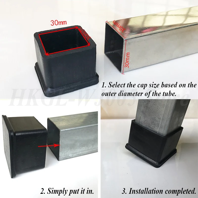 Thickened Rubber Chair Leg Cap Furniture Foot Pad Protective Cover Pipe Sleeve Tube Cap Anti Slip Table Chair Foot Pad