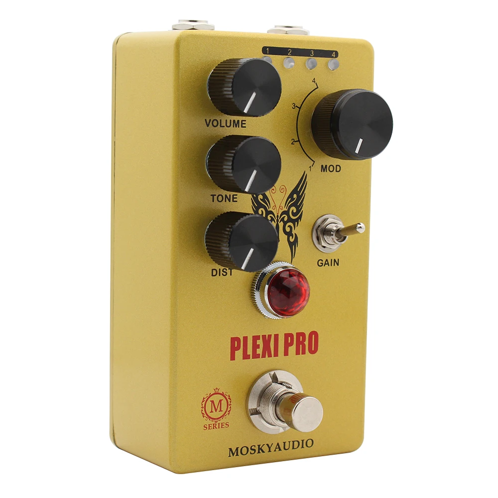 MOSKYAUDIO-PLEXI PRO Guitar Bass Effect Pedal Overspeed Distortion Pedal with True Bypass Instrument Tone Adjustment Accessories