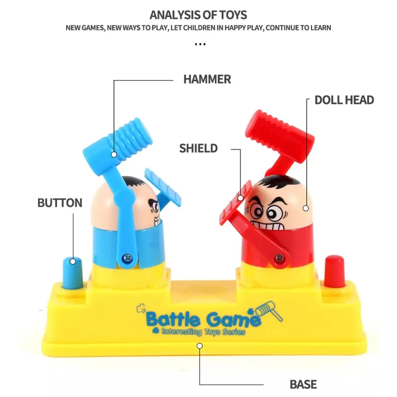 เกมต่อสู้ตลกๆ ของเล่นคลายเครียด ของเล่นแกล้งกัน ของเล่นโต๊ะเล่นแบบโต้ตอบ ของขวัญ เกมสำหรับสองคน พร้อมค้อนนุ่ม