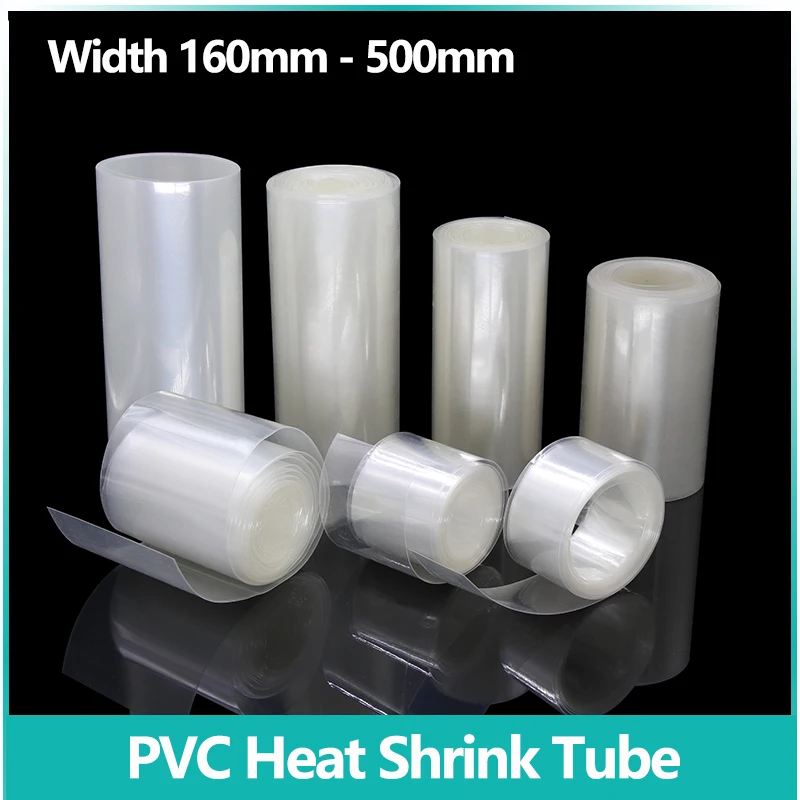 

1/5/10m Clear PVC Heat Shrink Tube 160 ~ 500mm 18650 Lipo Battery Pack Insulated Protection Film Wrap lithium Case Cable Sleeve