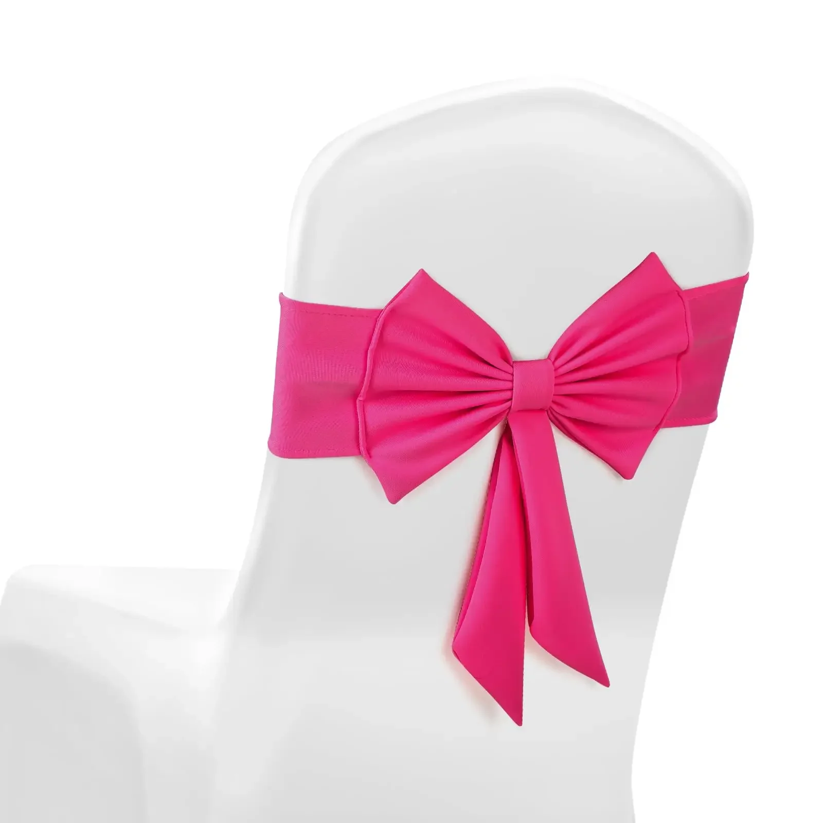 

10 Pcs Elastic Spandex Chair Sashes With Bow For Wedding Party Banquet Decoration
