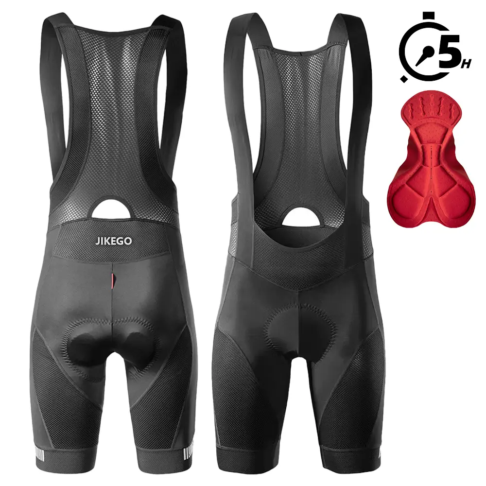 JIKEGO Homens Ciclismo Bib Shorts Roupas de Bicicleta Meias de Bicicleta de Estrada Almofada de Média Distância 5H Uniforme de Equipe Esportiva Ao Ar Livre Respirável