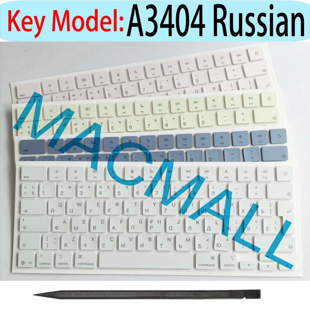 Novo Conjunto de Teclas de Substituição para Macbook Neo 13" A3404 A18 Pro 2026 EMC 8984 em Russo, Francês, Italiano, Português e Alemão + Ferramenta de Remoção
