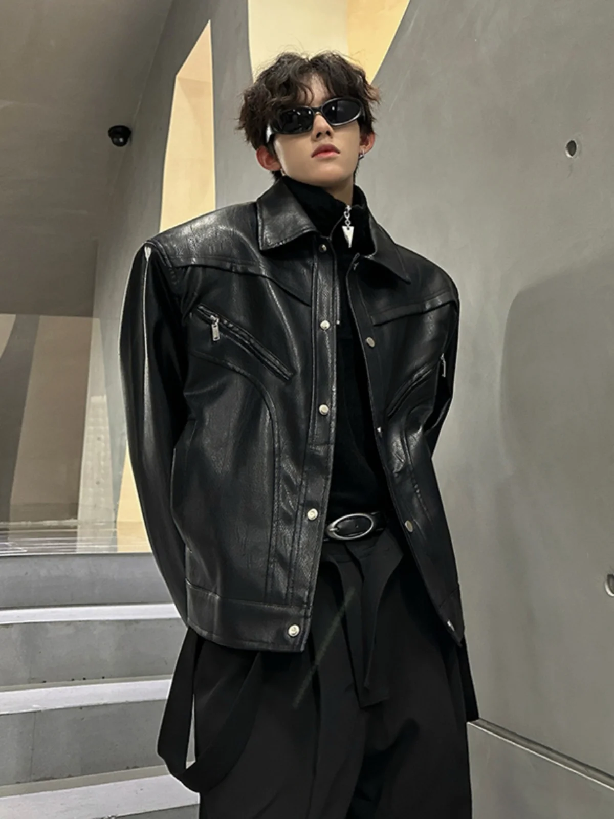 Cleanfit ort oulder وسادة جلدية Jaet للرجال 2025 ربيع الخريف جديد أمريكي Sle طوق رائع دراجة نارية Jaet