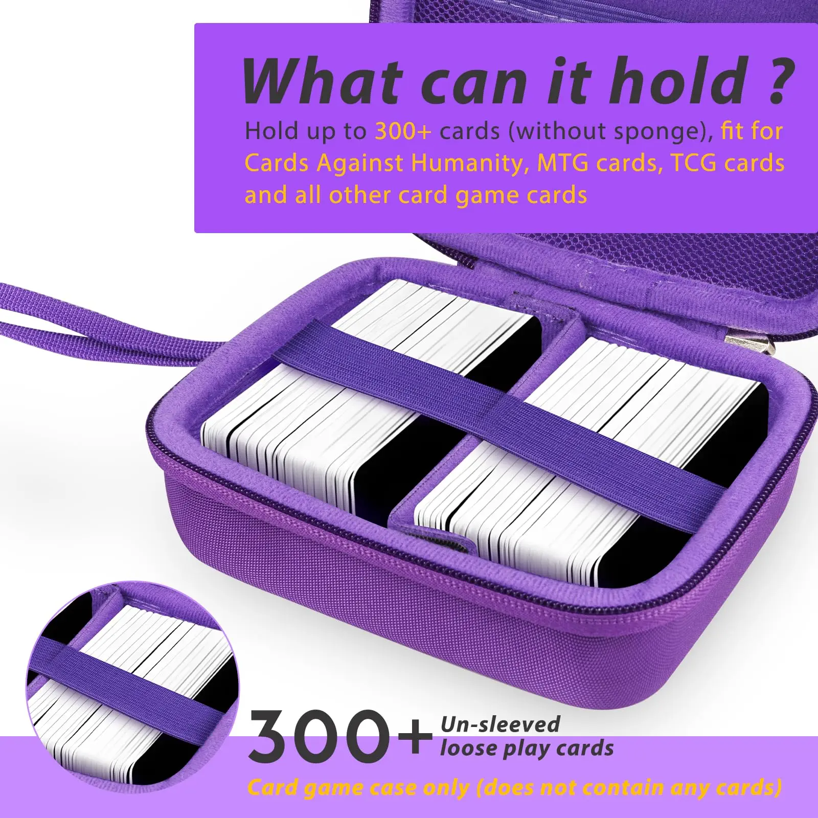 OEM ODM Classic EVA Hard Shell Travel Waterproof Zipper Closure 3 in Card Game Card Case for Travel and Outdoor Use
