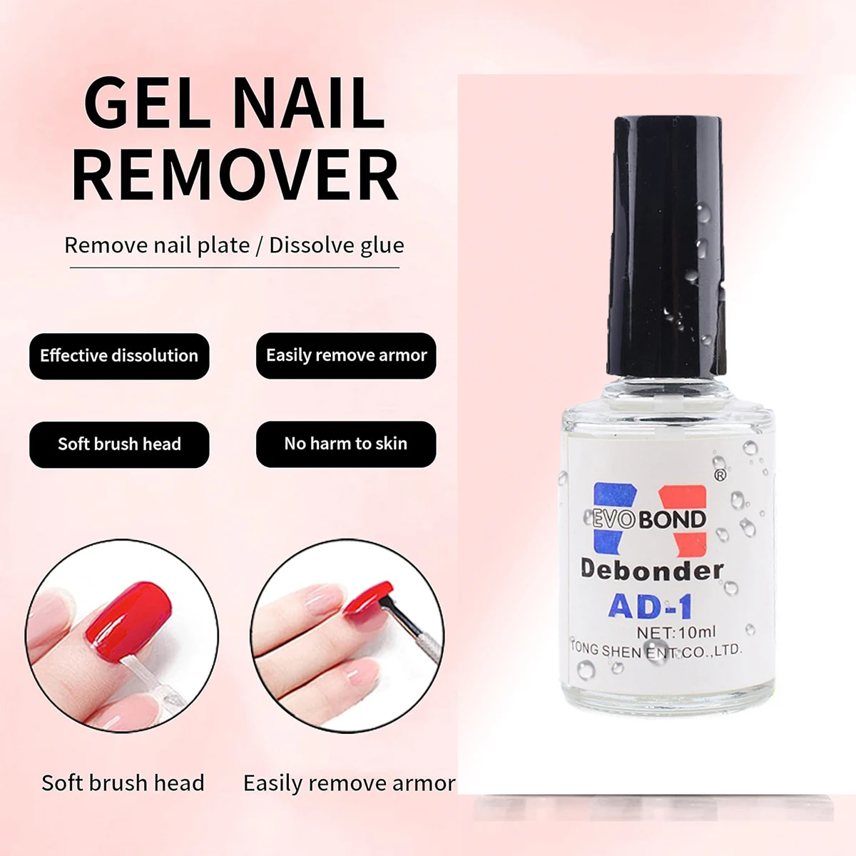 Nail Glue Remover for Press on Nails 10ML Glue Off Acrylic Fake Nail Tips Debonder Adhessive Rhinestones Nail Polish Remover