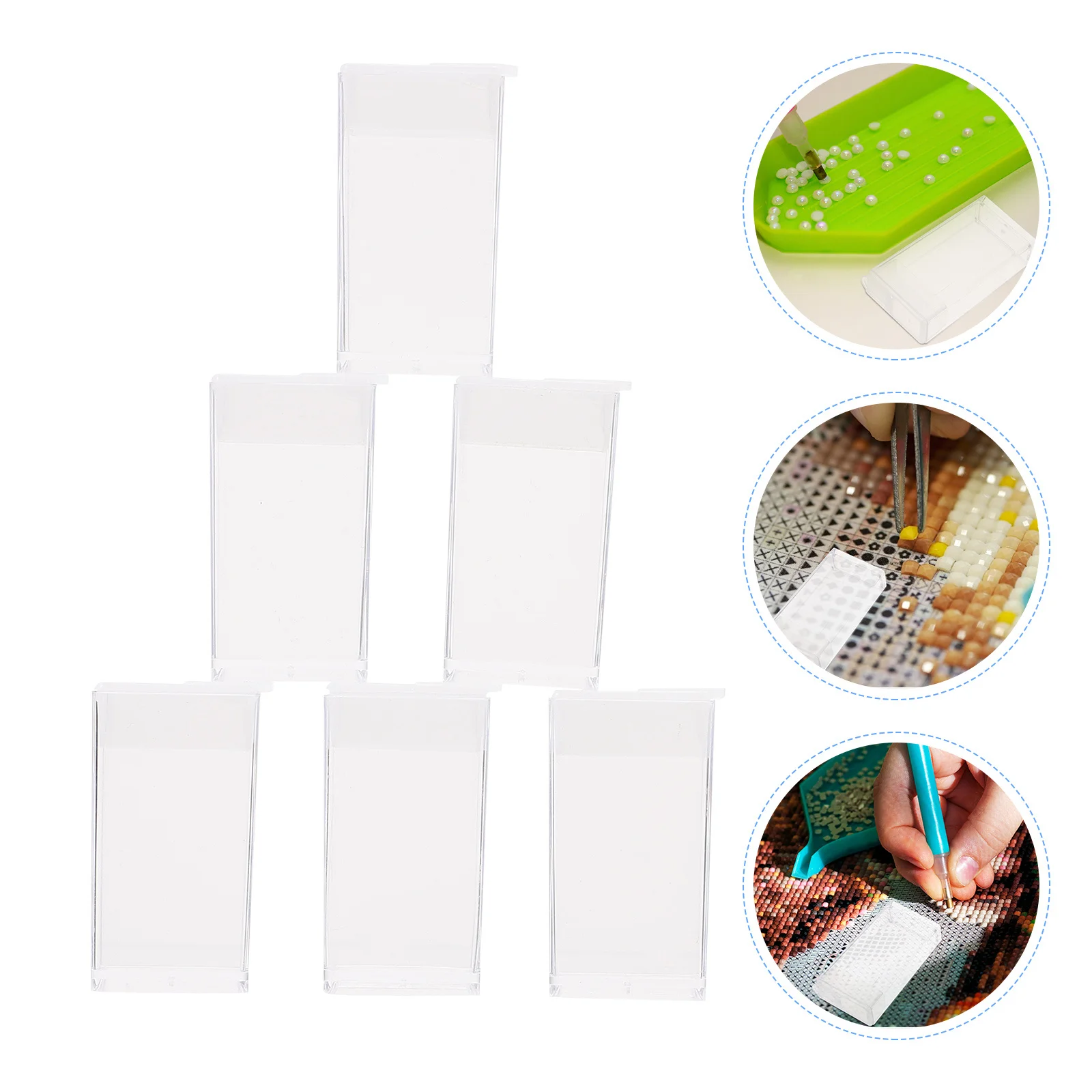 

20pcs Storage Boxes Pp Material Waterproof Transparent Square Organizer For Beads Embroidery Crafts Acrylic