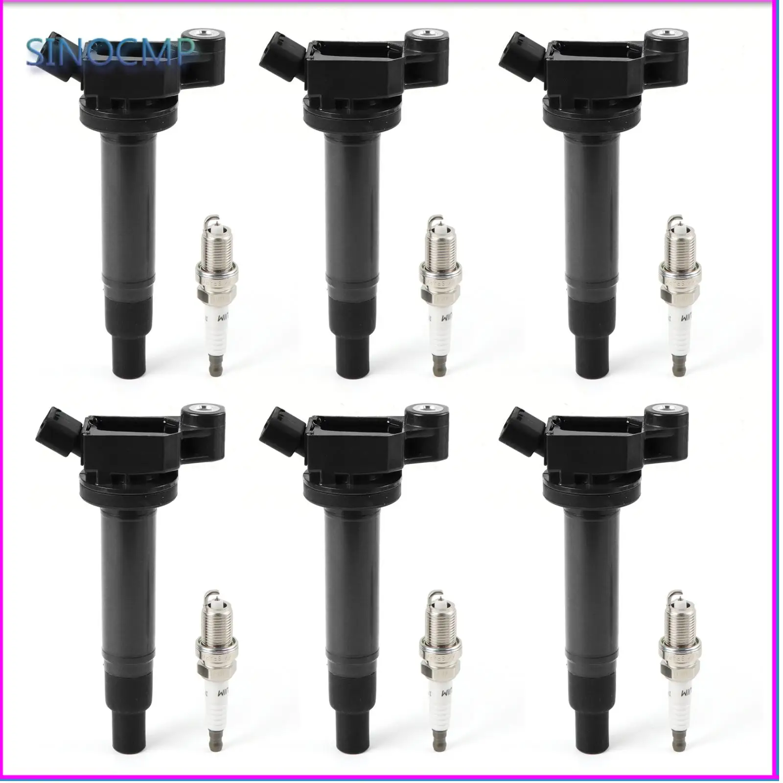 6pcs Ignition Coils + 6pcs Iridium Spark Plugs For Toyota Camry Avalon Sienna Lexus ES300 RX300 UF267 Car Wear Ignition Coil