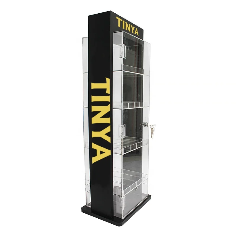 custom.Table Top Acrylic Display Rack Consumer Electronics Display Cabinet 5 Tiers Custom Display Cabinet