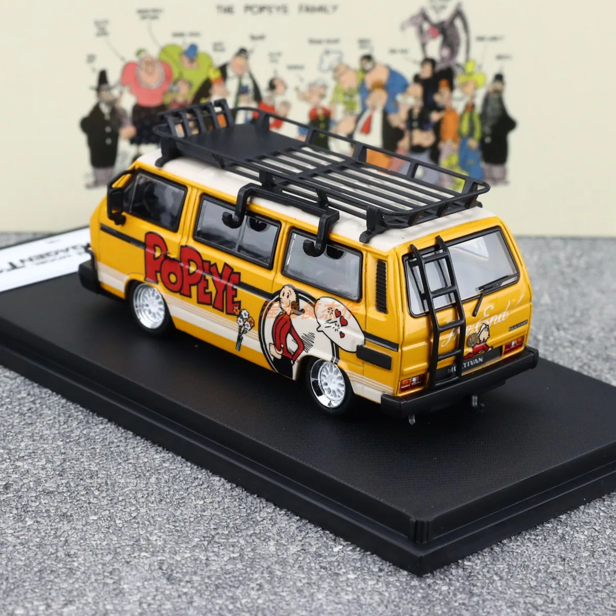 مورتال 1/64 VW T3 BBS محور عجلات Popeye سبيكة موتور لعبة السيارة يموت الصب نموذج معدني جمع الصبي هدايا عيد الميلاد