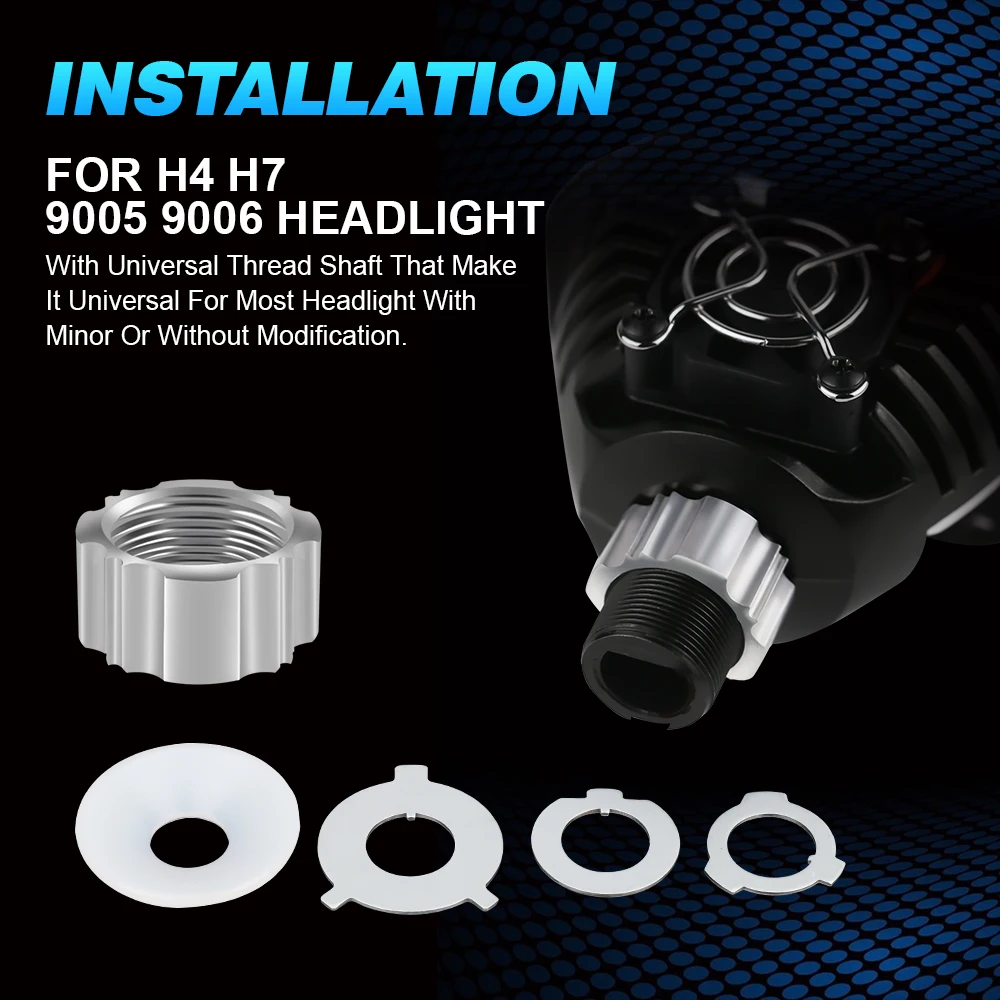 NLpearl 2.5 Inch 120W Bi Led Projector Lens Led Light for H4 H7 9005 9006 Car Headlight Bulb Hi/Low Beam Retrofit Kits Turbo Fan
