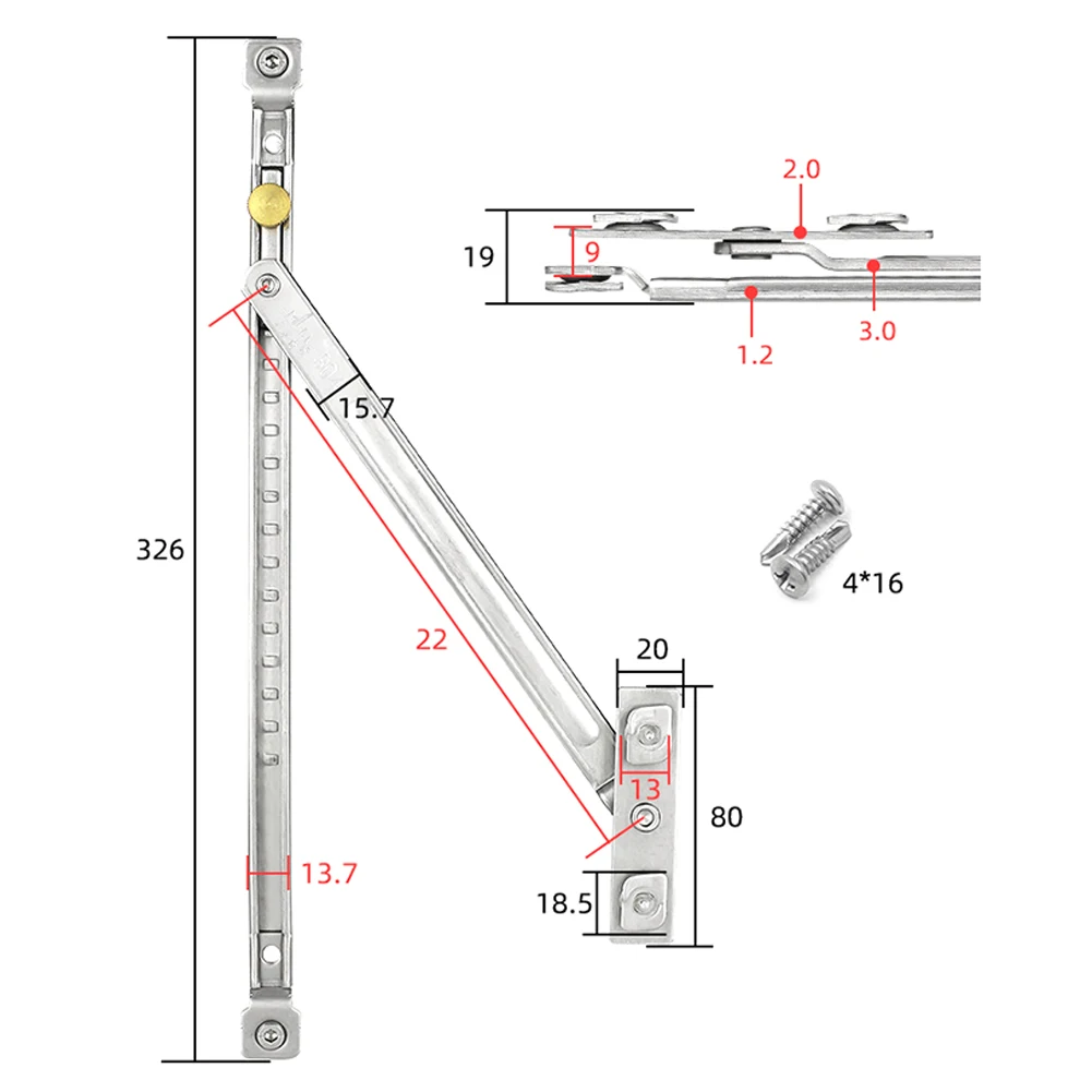Windproof Sliding Cabinet Door Stop, Crianças Safety Lock Restritor para Janela, ponte quebrada, 12 polegadas