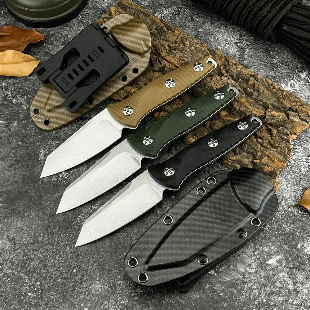 Portable Hiking and Camping Fixed-Blade Knife with Sheath, 8Cr13Mov Blade, Nylon Fiber Handle, Outdoor Climbing Fishing Knife