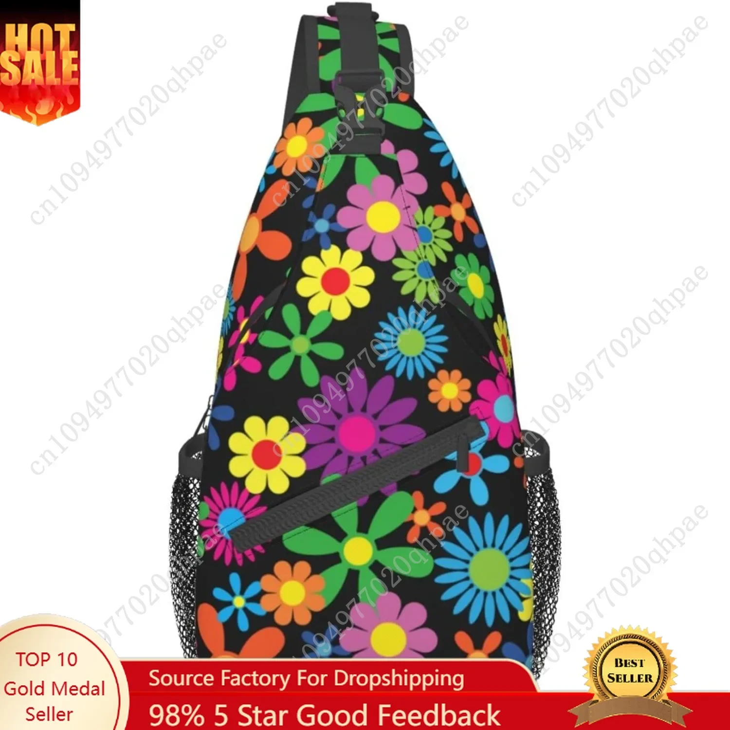 Pattern Printed Sling Bag for Women Men Crossbody Shoulder Backpack Chest Bags Gym Travel Hiking Casual Daypack