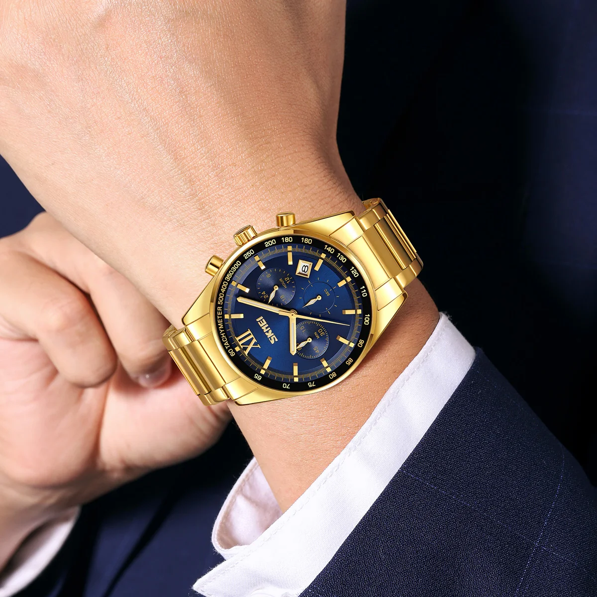 SKMEI Бизнес Секундомер 3 Бар Водонепроницаемые Наручные Часы С Датой Кварцевые Часы Для Мужчин Женщин Роскошные Модные Дизайнерские Часы