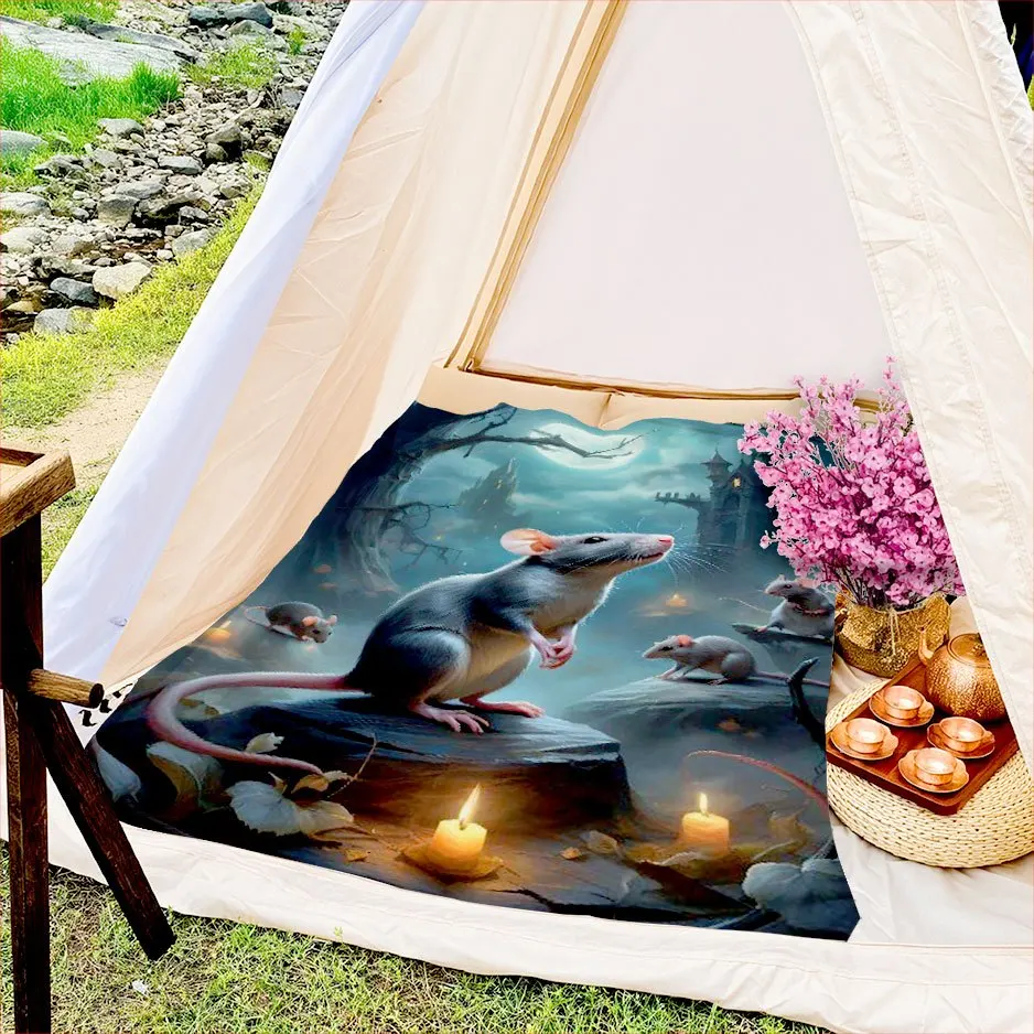 Jungle Mouse Theme Pattern Flannel printed blanket suitable for all seasons suitable for living room office sofa and travel