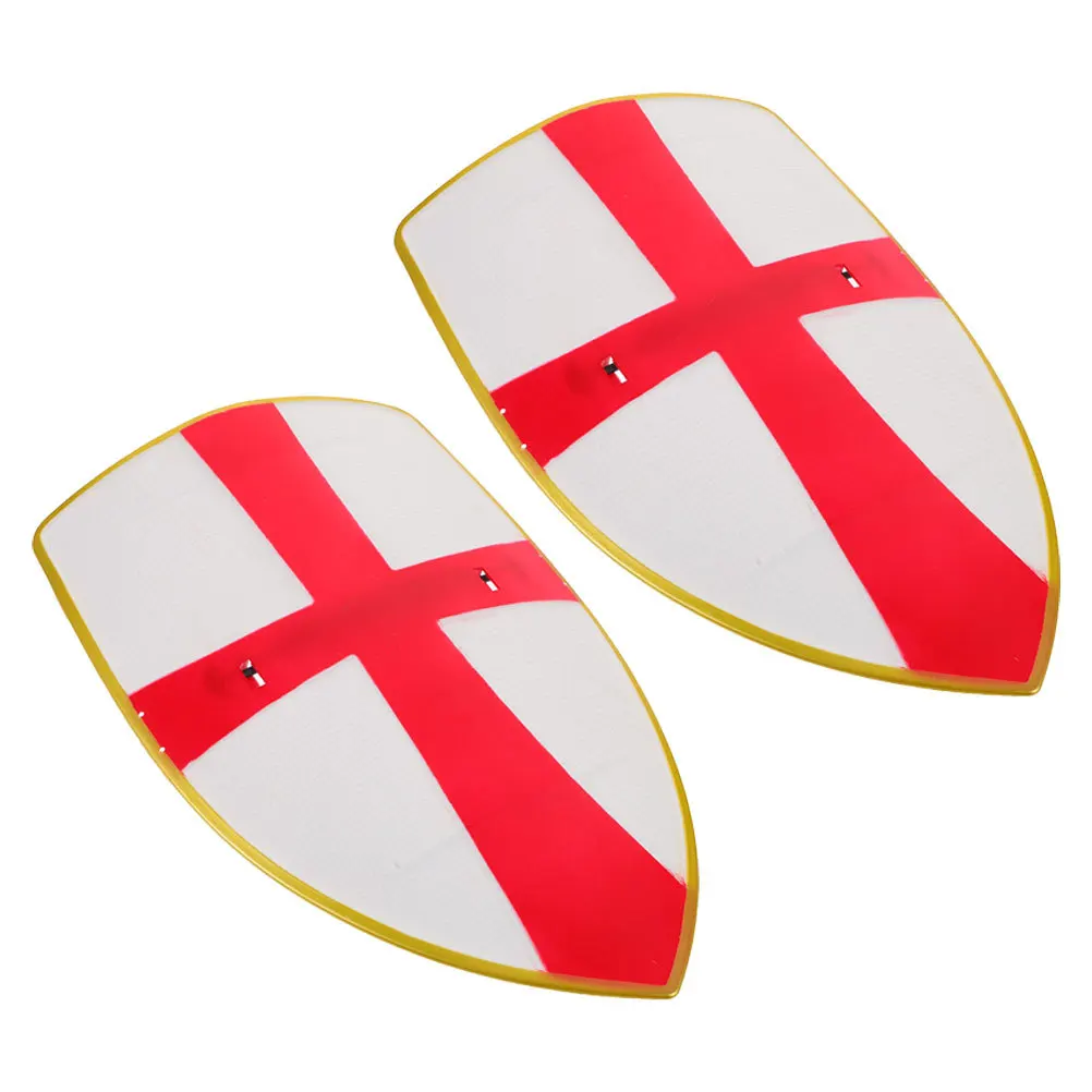 Bouclier médiéval en plastique pour enfants, 2 pièces, bouclier de chevalier templier pour jeu de rôle, accessoires de fête, 11.79x7.66 pouces
