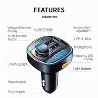 Transmetteur FM Bluetooth 5.0, modulateur d'autoradio mains libres, lecteur MP3 avec adaptateur de Charge USB Super rapide 22.5W pour voiture 5