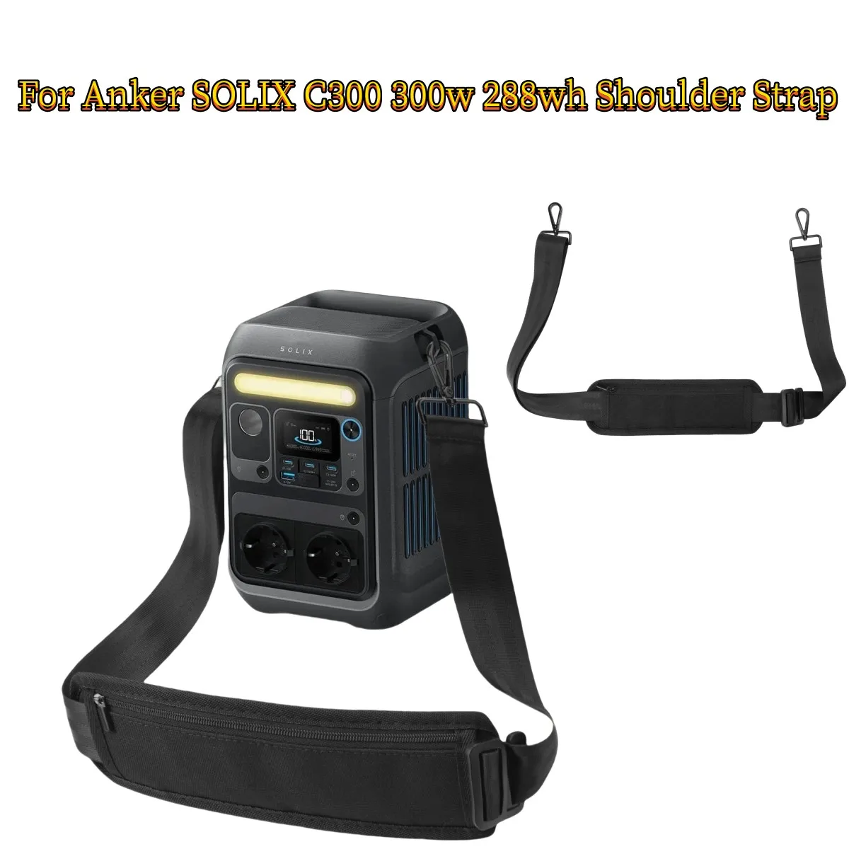 

For Anker SOLIX C300 300w 288wh Portable Mobile Power Strap, Outdoor Mobile Power Box Shoulder Strap
